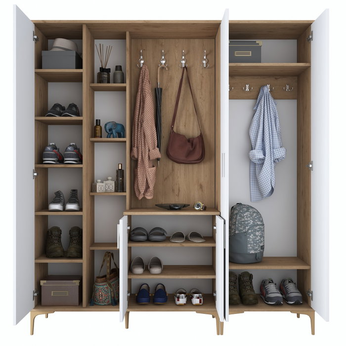 Hanah Home Recibidor EA129 - 2797 Nogal y Blanco
